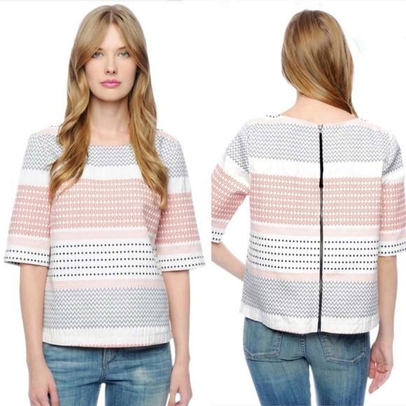 Ella Moss Tops - 5/$25 Ella Moss Zan Back Zip Jacquard Top Small